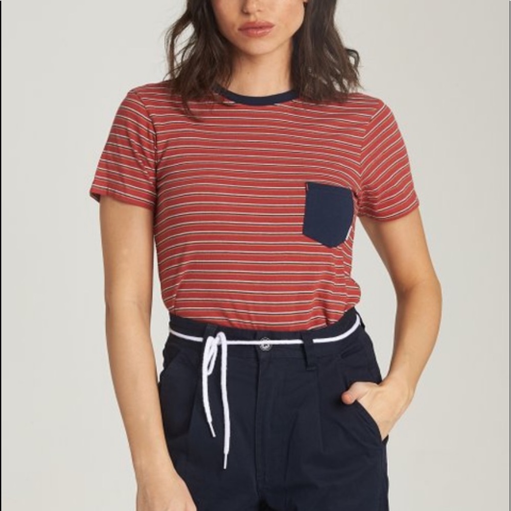 ELEMENT WOMENS DOWNTOWN STRIPE T-Shirt SZ L NWT